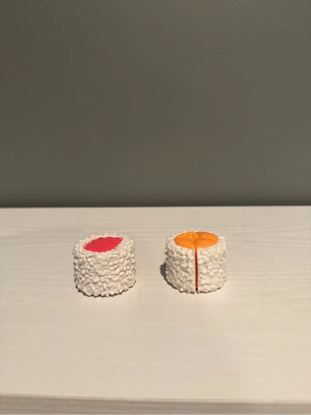 Fidgetz Sensory Sushi Toy Set - White with Orange & Pink